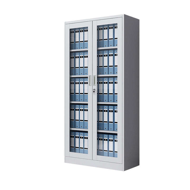 Contemporary Cabinet Glass Vertical Filing Cabinet with Storage Shelves