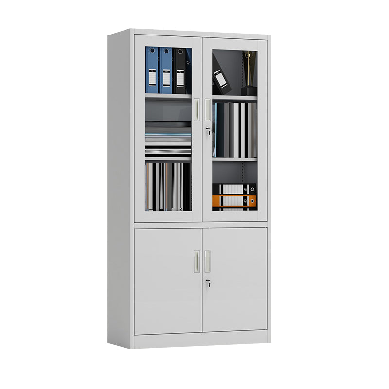 Contemporary Cabinet Glass Vertical Filing Cabinet with Storage Shelves