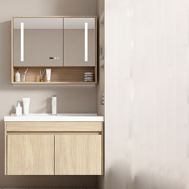 Contemporary Wood Sink Cabinet Mirror Cabinet Wall-Mounted Vanity Cabinet