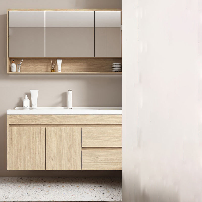 Contemporary Wood Sink Cabinet Mirror Cabinet Wall-Mounted Vanity Cabinet
