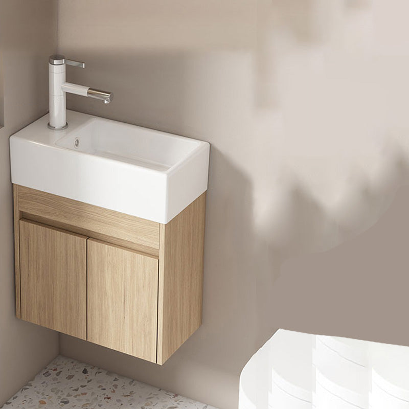 Basic Wooden Sink Vanity Wall-Mounted Vanity Cabinet with Mirror Cabinet
