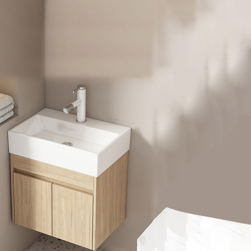 Basic Wooden Sink Vanity Wall-Mounted Vanity Cabinet with Mirror Cabinet