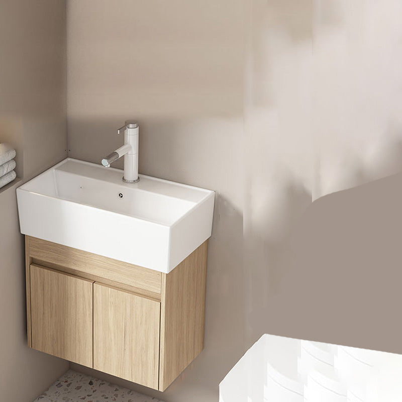 Basic Wooden Sink Vanity Wall-Mounted Vanity Cabinet with Mirror Cabinet