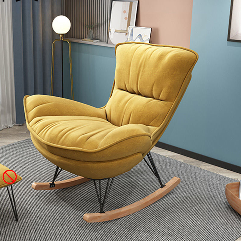 Contemporary Rocking Accent Chair Wingback Antique Finish Rocking Chair