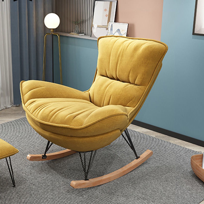 Contemporary Rocking Accent Chair Wingback Antique Finish Rocking Chair