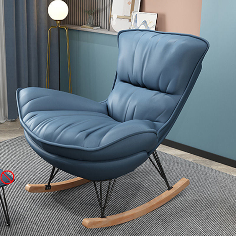 Contemporary Rocking Accent Chair Wingback Antique Finish Rocking Chair