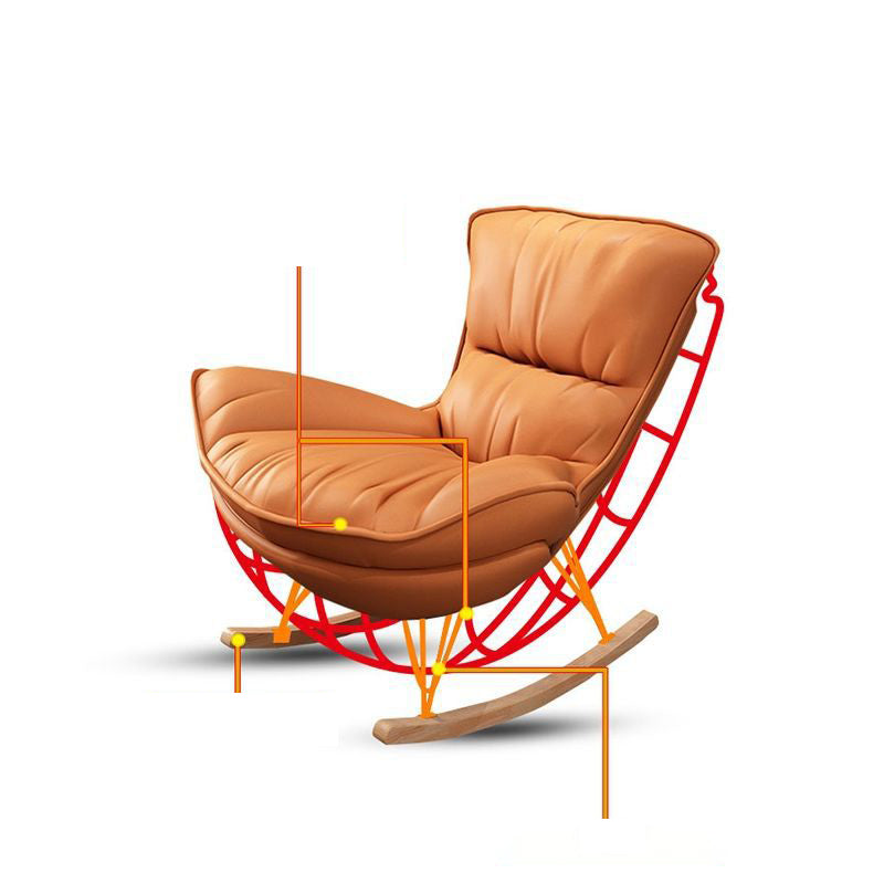 Contemporary Rocking Accent Chair Wingback Antique Finish Rocking Chair