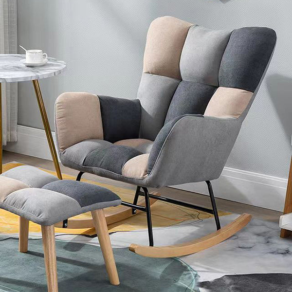 Modern Nursery Sofa Rocking Chair Indoor Rocking Chair with Ottoman