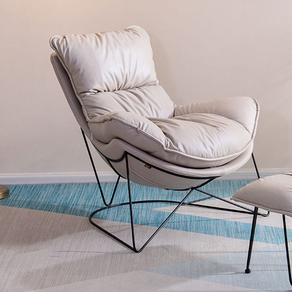 Balcony Recliner Lazy Rocking Chairs Fabric Soft Upholstered Sofa Chair