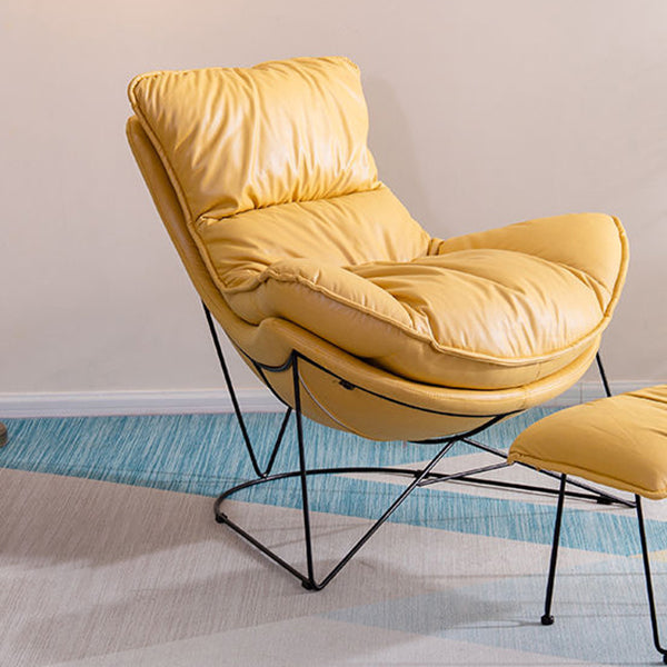 Balcony Recliner Lazy Rocking Chairs Fabric Soft Upholstered Sofa Chair