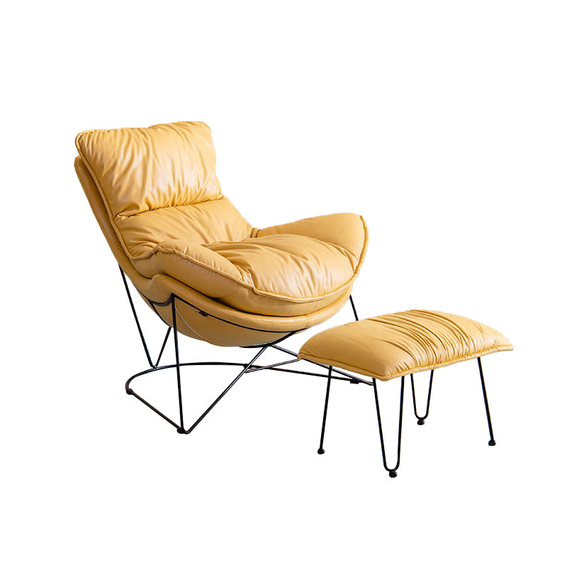 Balcony Recliner Lazy Rocking Chairs Fabric Soft Upholstered Sofa Chair