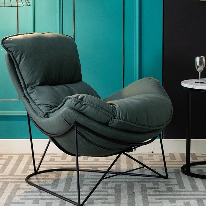 Balcony Recliner Lazy Rocking Chairs Fabric Soft Upholstered Sofa Chair