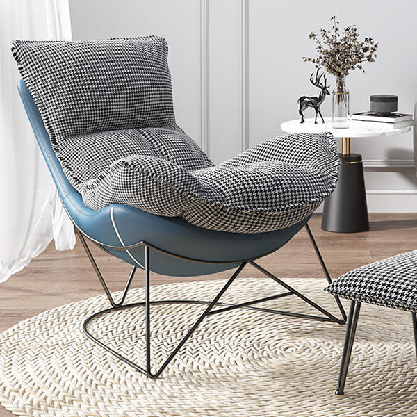 Balcony Recliner Lazy Rocking Chairs Fabric Soft Upholstered Sofa Chair