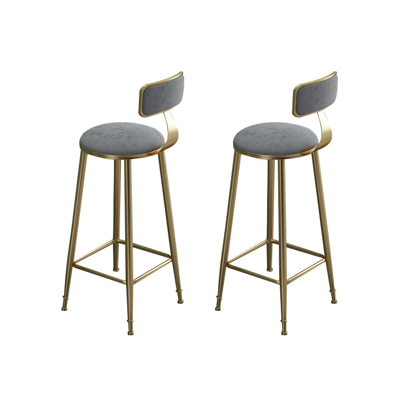 Contemporary Bar Stool Armless Backrest Dining Stool with Cushion