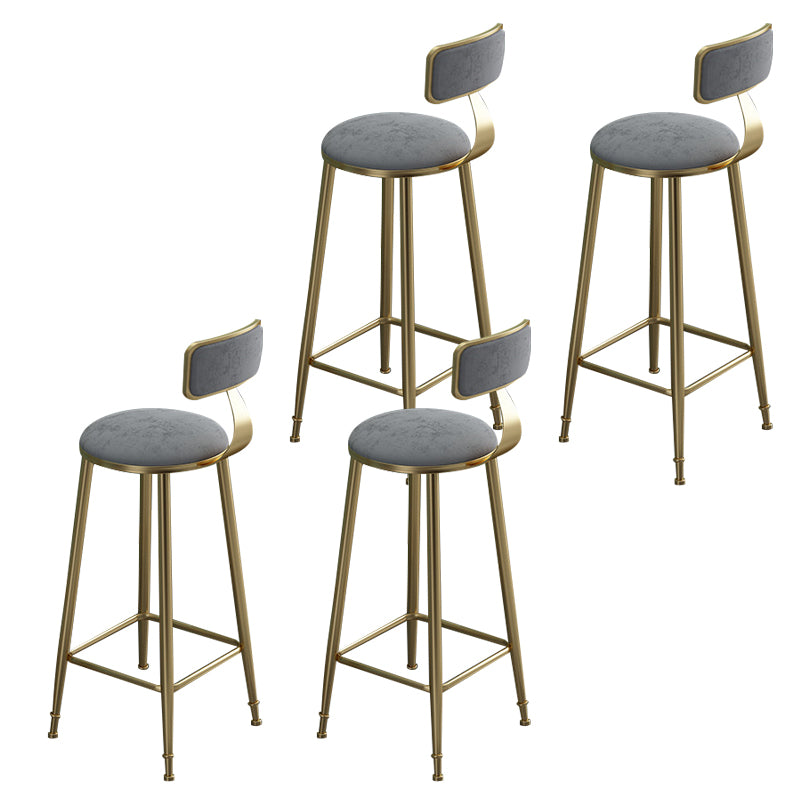 Contemporary Bar Stool Armless Backrest Dining Stool with Cushion