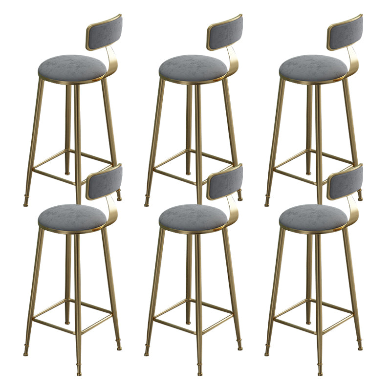 Contemporary Bar Stool Armless Backrest Dining Stool with Cushion