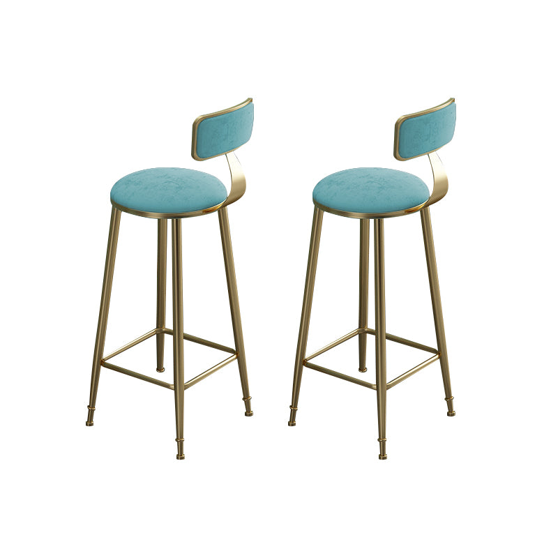 Contemporary Bar Stool Armless Backrest Dining Stool with Cushion