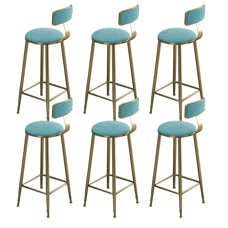 Contemporary Bar Stool Armless Backrest Dining Stool with Cushion