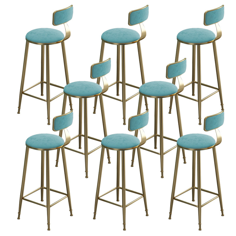 Contemporary Bar Stool Armless Backrest Dining Stool with Cushion
