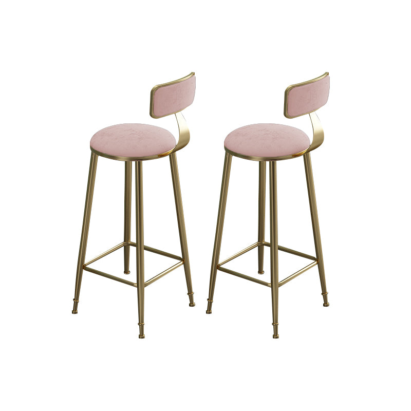 Contemporary Bar Stool Armless Backrest Dining Stool with Cushion