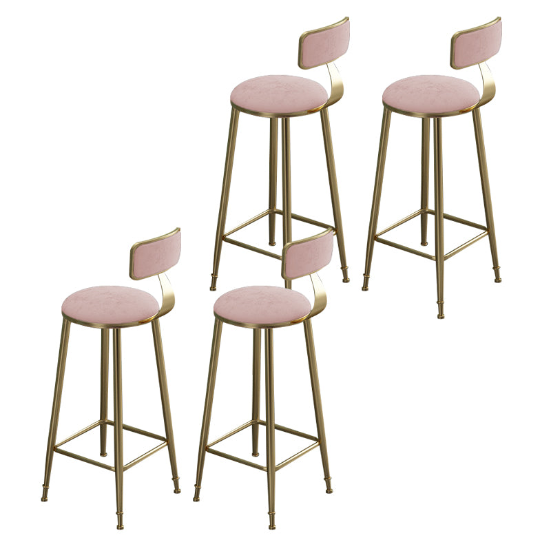 Contemporary Bar Stool Armless Backrest Dining Stool with Cushion