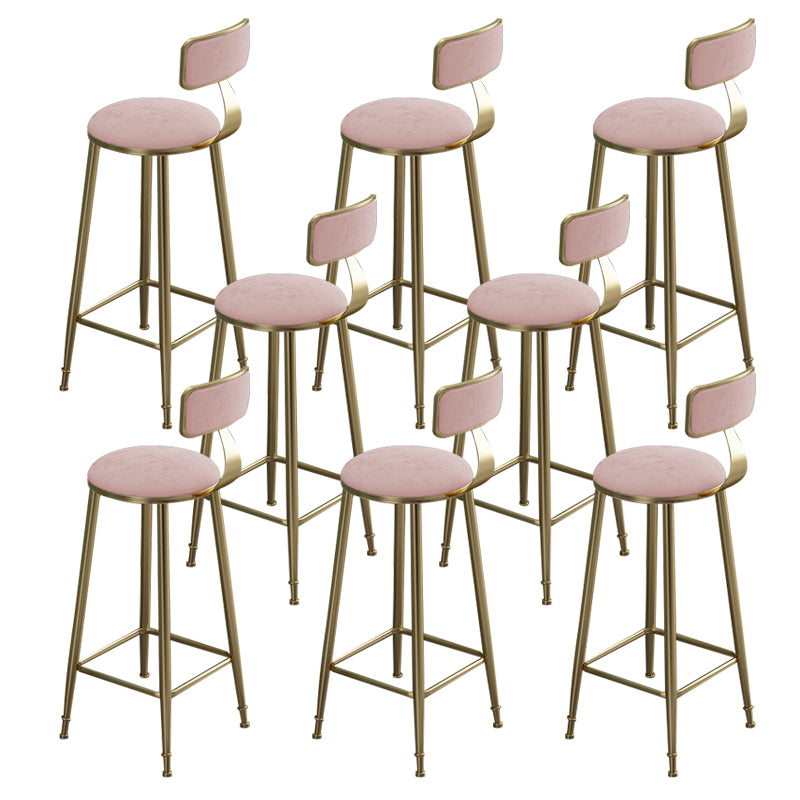 Contemporary Bar Stool Armless Backrest Dining Stool with Cushion
