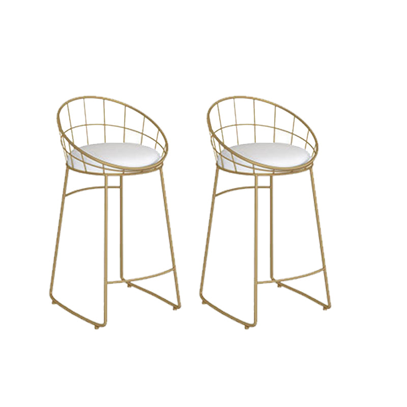 Industrial Metal Bar Stools Armless Backrest Barstool with Cushion