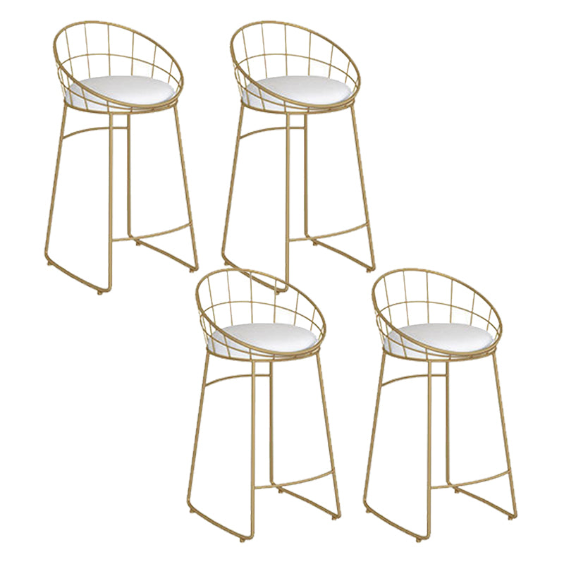 Industrial Metal Bar Stools Armless Backrest Barstool with Cushion