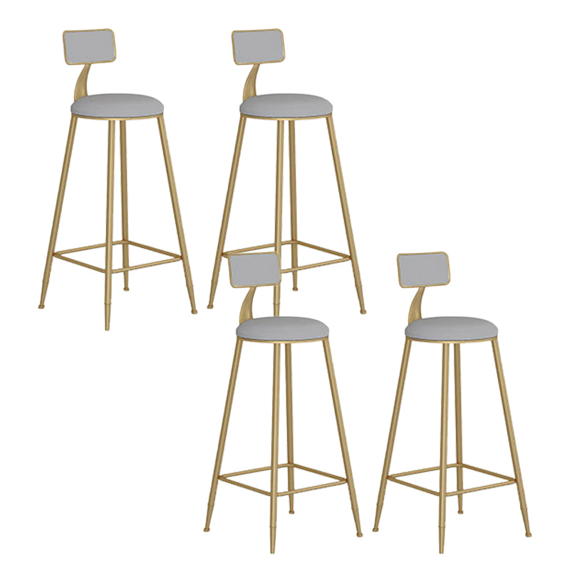 Industrial Metal Bar Stools Armless Backrest Barstool with Cushion