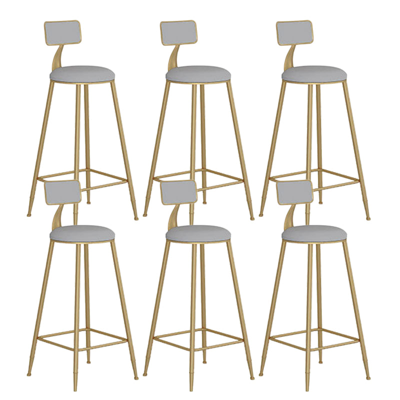 Industrial Metal Bar Stools Armless Backrest Barstool with Cushion
