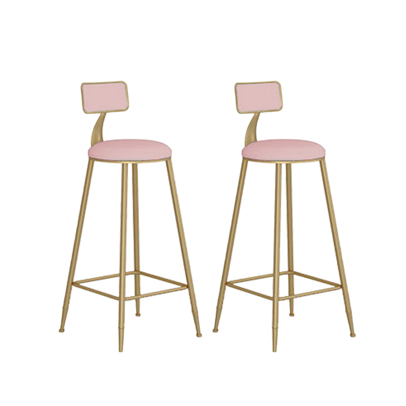 Industrial Metal Bar Stools Armless Backrest Barstool with Cushion