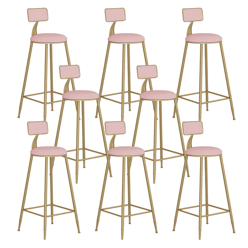 Industrial Metal Bar Stools Armless Backrest Barstool with Cushion