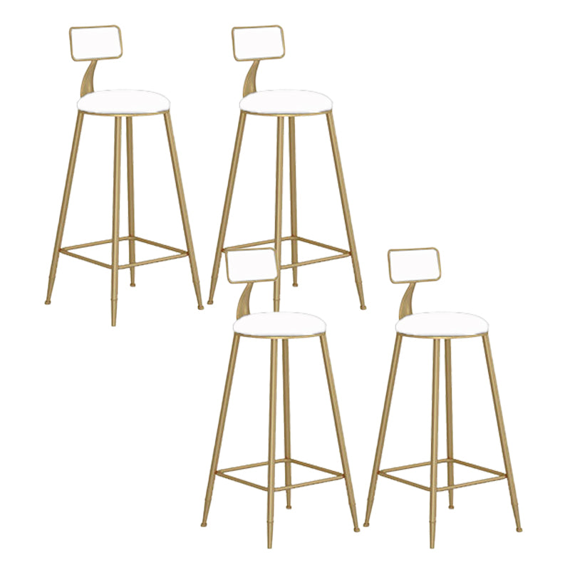 Industrial Metal Bar Stools Armless Backrest Barstool with Cushion