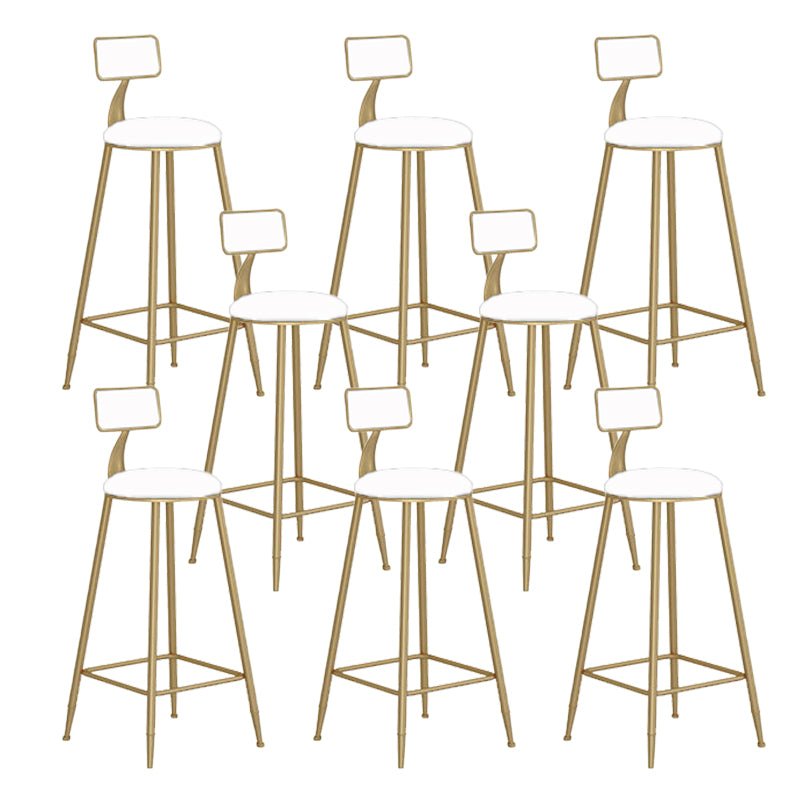 Industrial Metal Bar Stools Armless Backrest Barstool with Cushion
