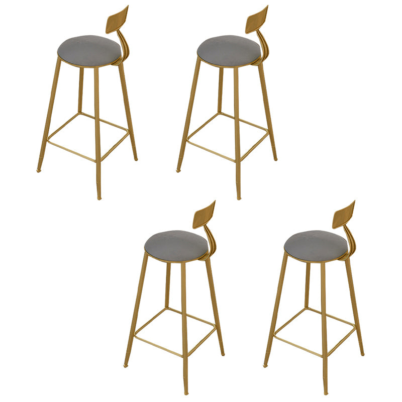 Contemporary Bar Stool Cushion Barstool with Gold Metal Legs