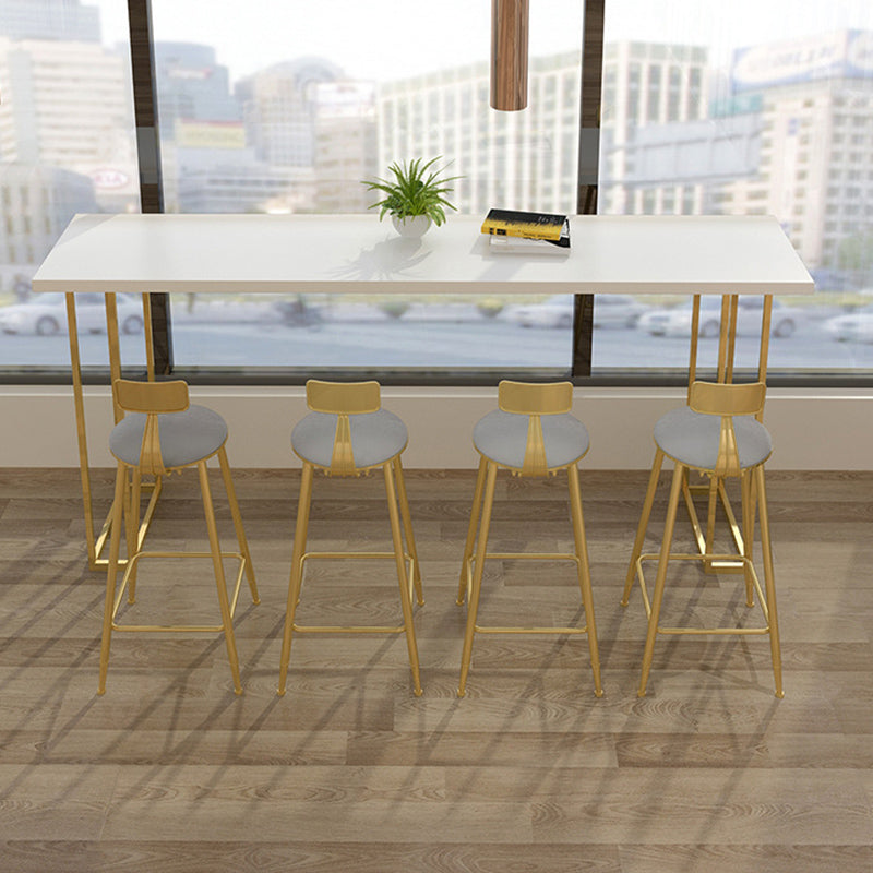 Contemporary Bar Stool Cushion Barstool with Gold Metal Legs