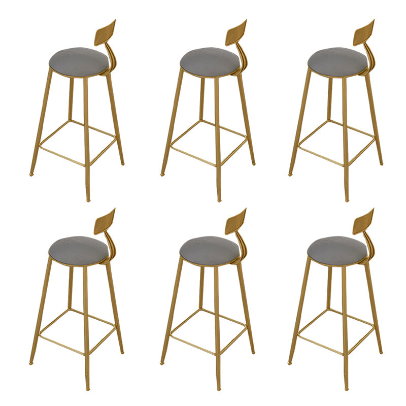 Contemporary Bar Stool Cushion Barstool with Gold Metal Legs