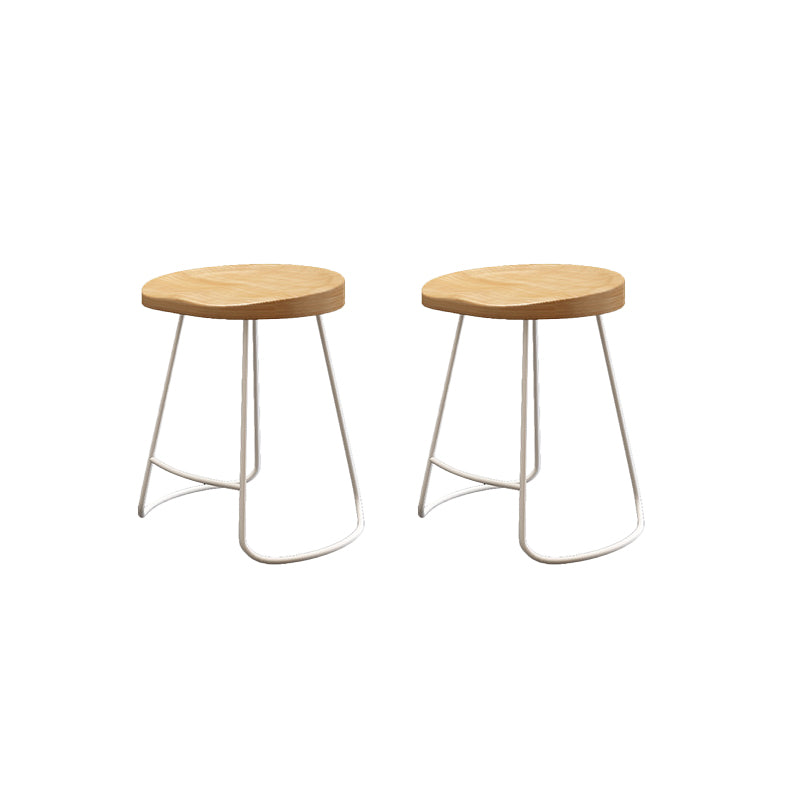 Wood Dining Stool Contemporary Backless Bar Stools with Footrest
