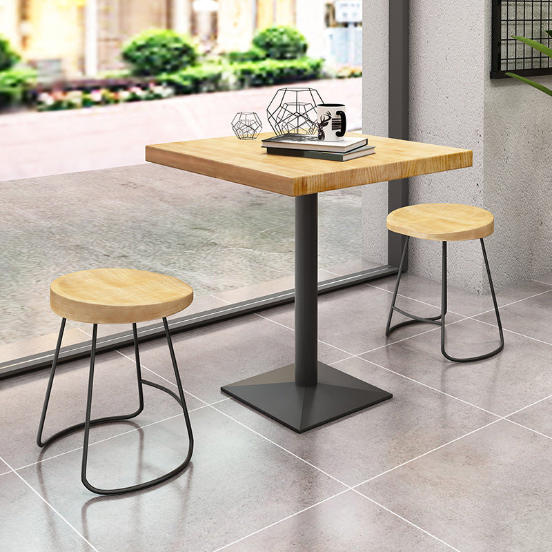 Wood Dining Stool Contemporary Backless Bar Stools with Footrest
