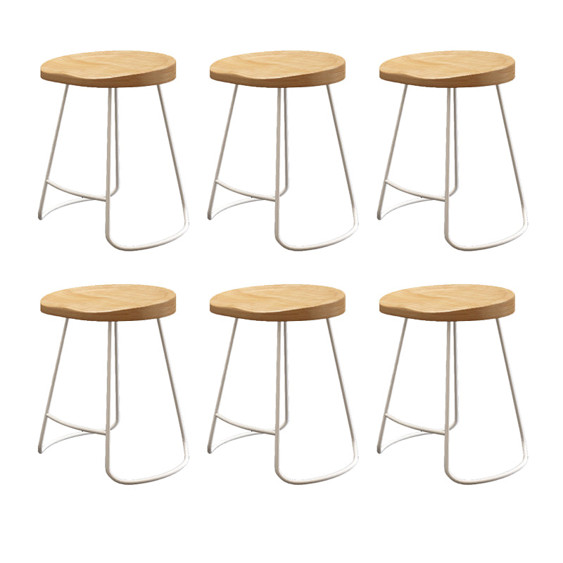 Wood Dining Stool Contemporary Backless Bar Stools with Footrest