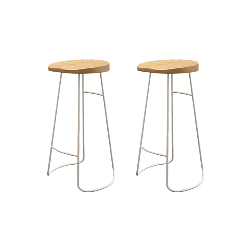 Wood Dining Stool Contemporary Backless Bar Stools with Footrest
