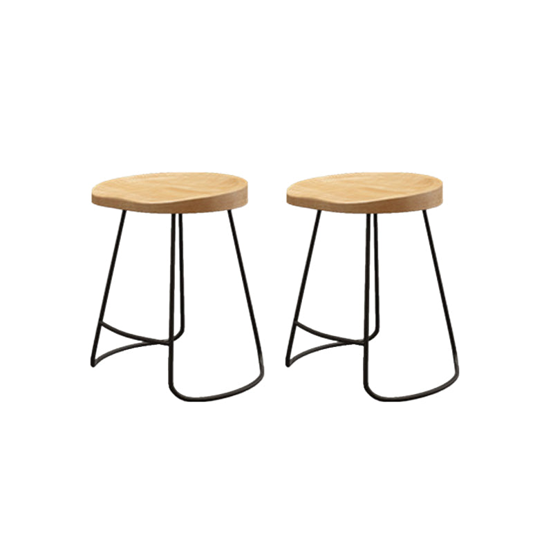 Wood Dining Stool Contemporary Backless Bar Stools with Footrest