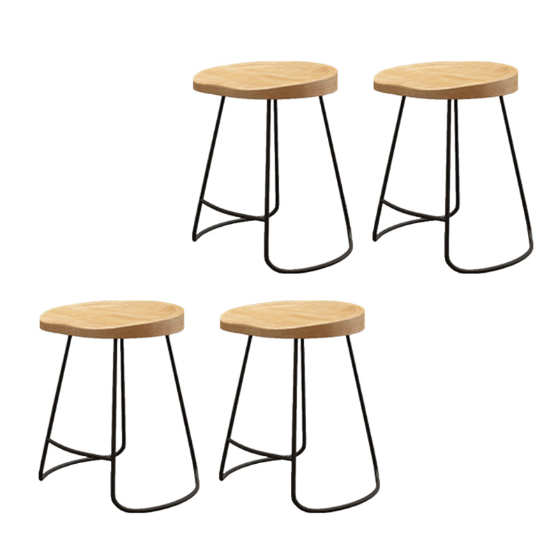 Wood Dining Stool Contemporary Backless Bar Stools with Footrest