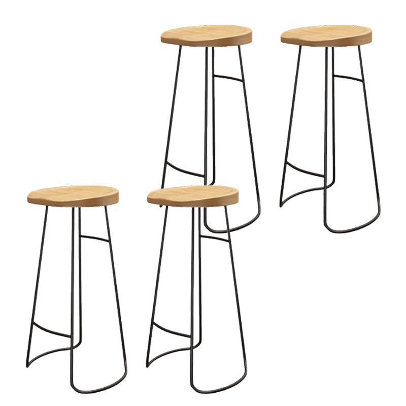 Wood Dining Stool Contemporary Backless Bar Stools with Footrest