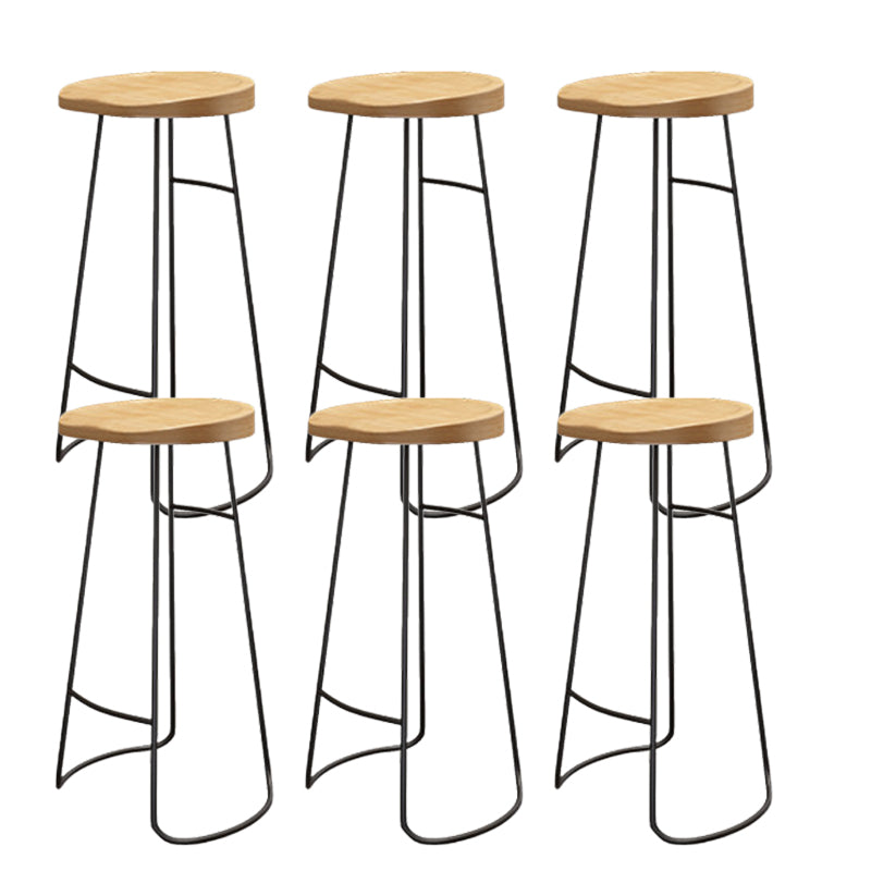 Wood Dining Stool Contemporary Backless Bar Stools with Footrest