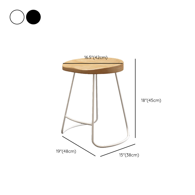 Wood Dining Stool Contemporary Backless Bar Stools with Footrest