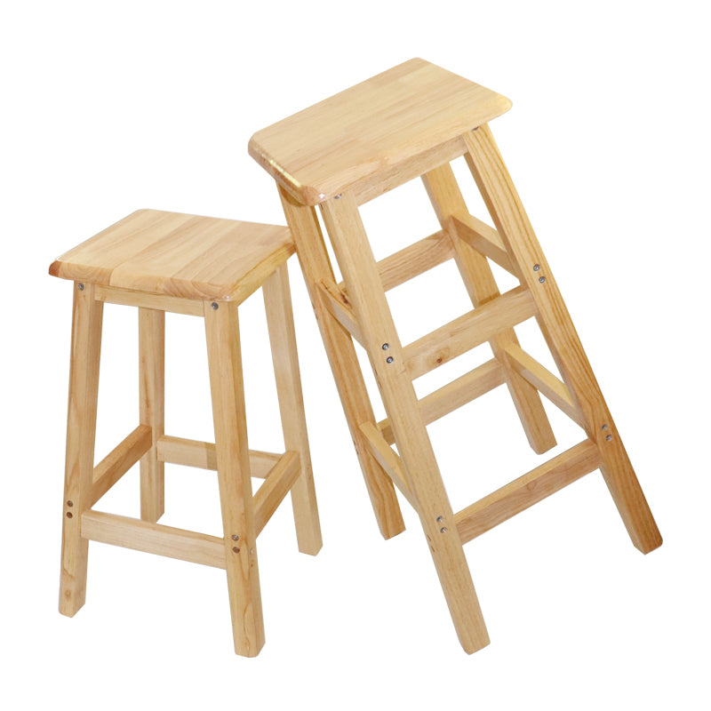 Industrial Solid Wood Bar Stool Backless Counter Stool for Restaurant