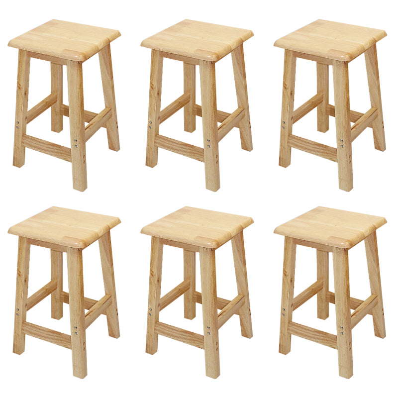 Industrial Solid Wood Bar Stool Backless Counter Stool for Restaurant