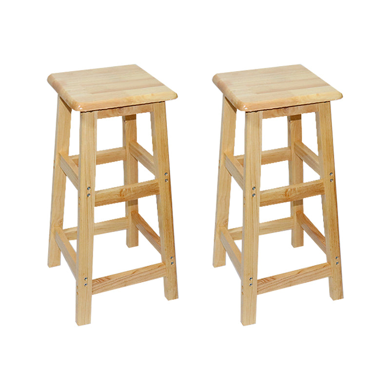 Industrial Solid Wood Bar Stool Backless Counter Stool for Restaurant