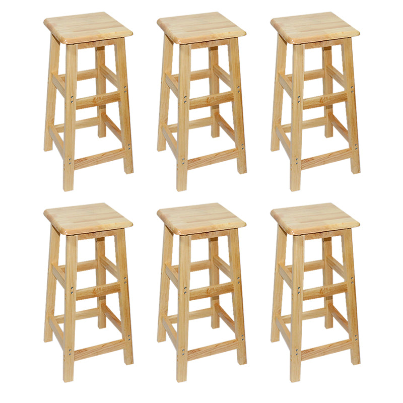 Industrial Solid Wood Bar Stool Backless Counter Stool for Restaurant